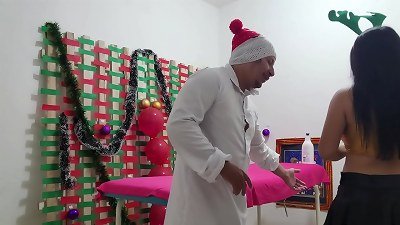 Yours is so meaty and thick! At first, the whore couldn't handle my giant cock, but in the end, I plowed her like a whore. A special ravage during a Christmas massage at the rubdown parlor.