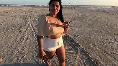 spit and Take It in the Ass: Public ass fucking nail on the Beach