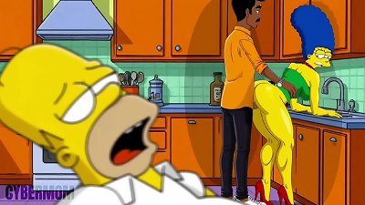 Married Housewife fucked anal invasion In The Kitchen. animation Cuckold.