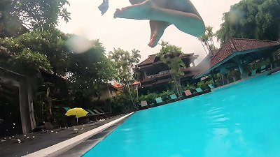 We had hump in a public pool - jizm inside slit in a hotel room - Darcy Dark